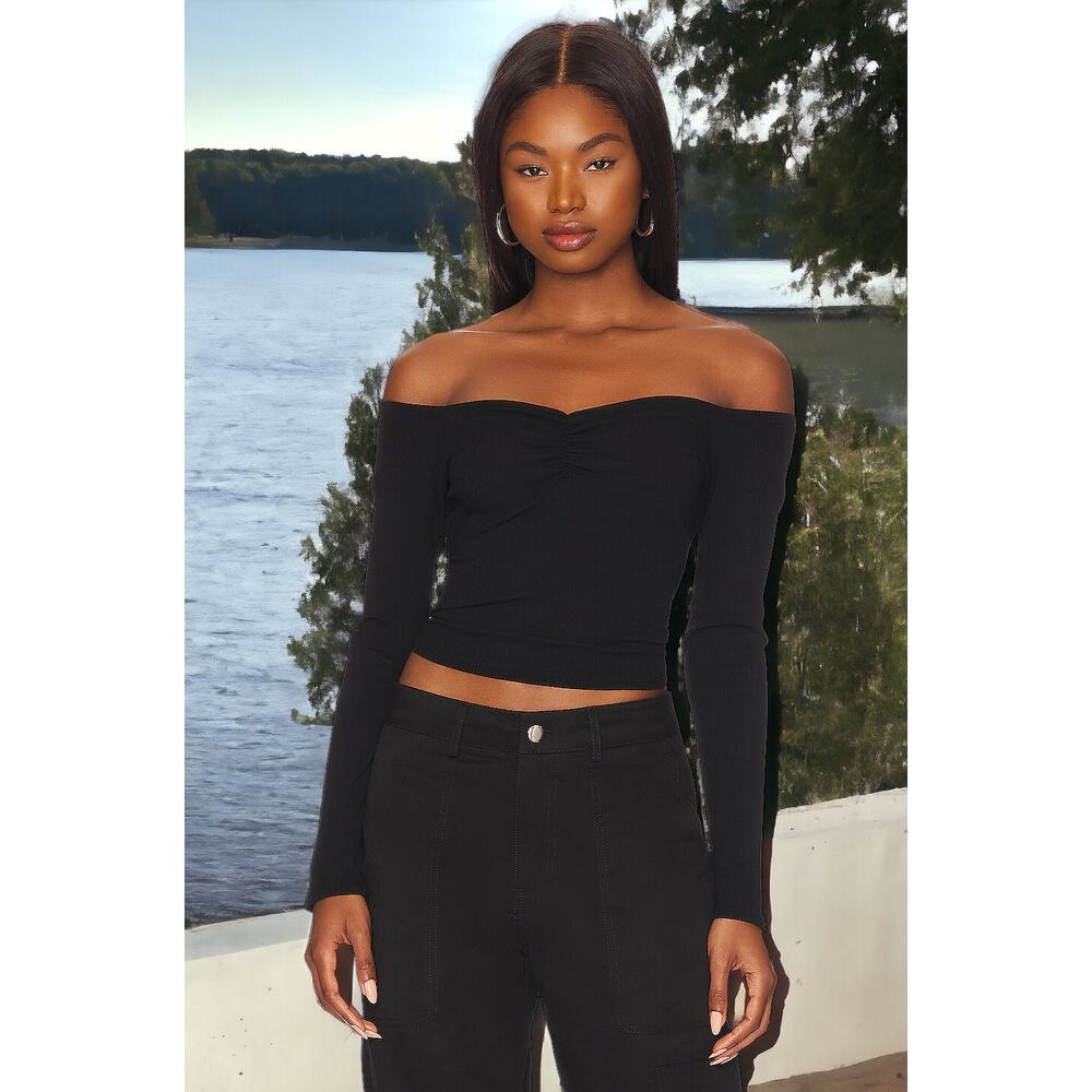 NWT - Bobi Los Angles Wide Rip Top in Black Size: L